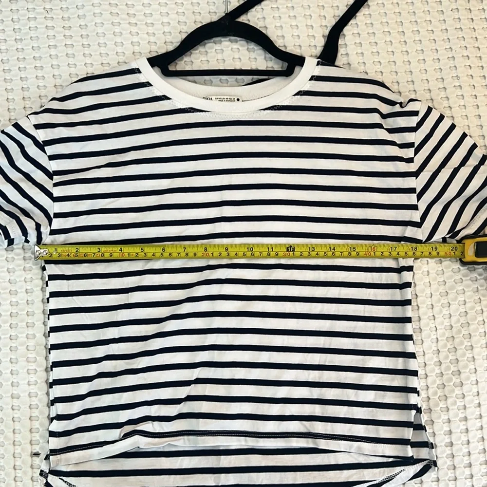 ZARA blue and white striped ovrrsized t shirt - Picture 3 of 6